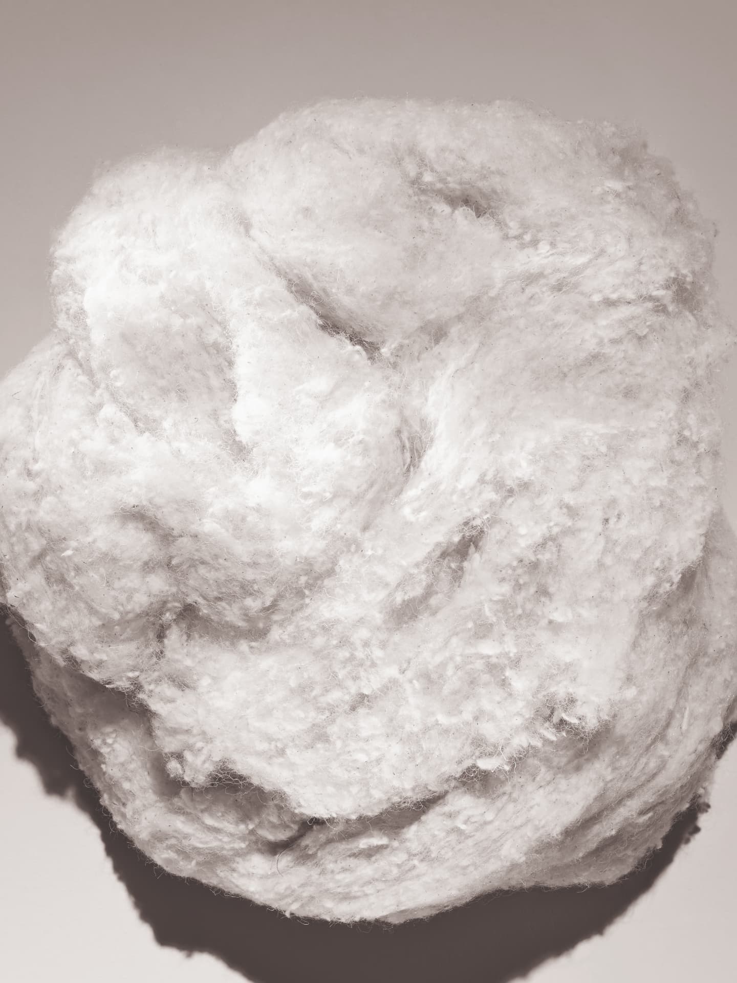 A soft cloud of natural cotton prepared for the comfort layers of a mattress